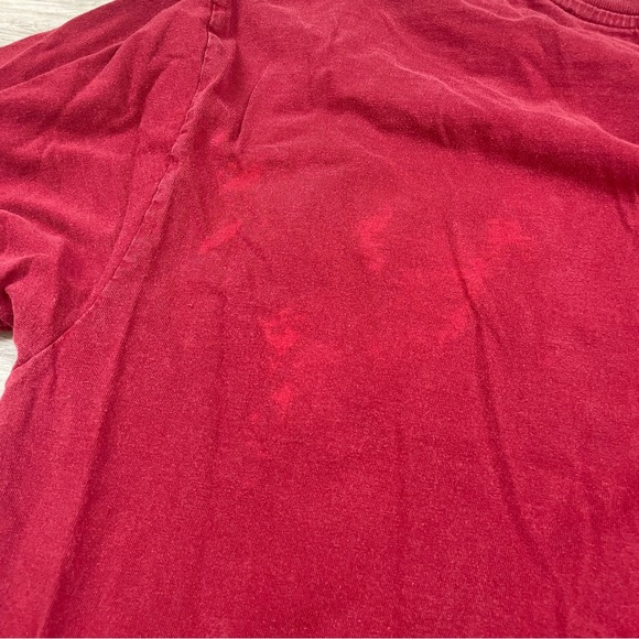 Vintage Fruit Of The Loom Blank Red T Shirt Pocket XL Cotton Easy To Wear - Picture 10 of 10